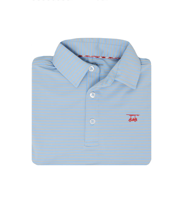 Albatross Youth Polo - Pearl Grey / Bell Stripes