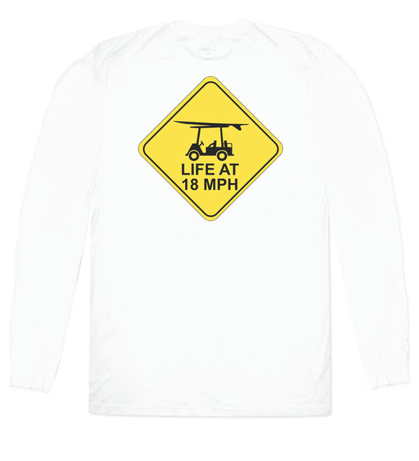 Island Tee - Long Sleeve Life at 18 MPH - White