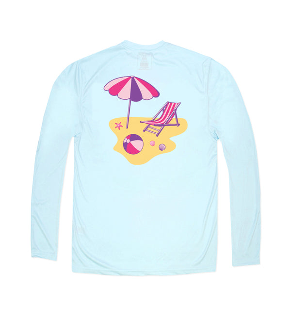 Youth Performance Beach Chair T-Shirt in Arctic Blue