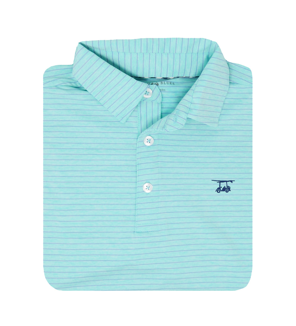 Albatross Polo - Heather Aruba w/ Lavender Stripes