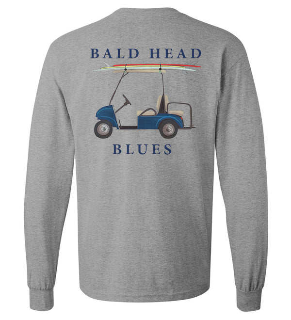 Island Tee - Long Sleeve Golf Cart - Heather Grey