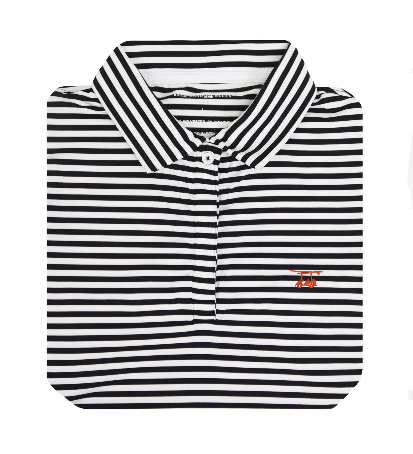 Ladies Albatross Polo - Black/White Wide Stripe