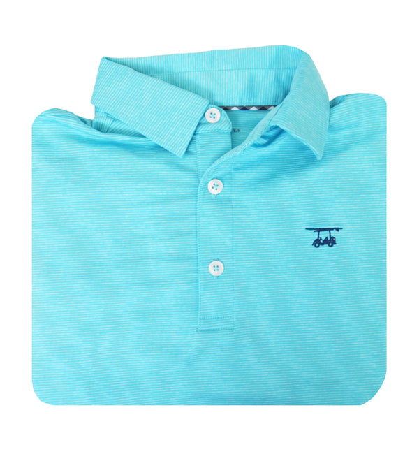 Limited Edition Polo - Heather Turquoise Microstripe
