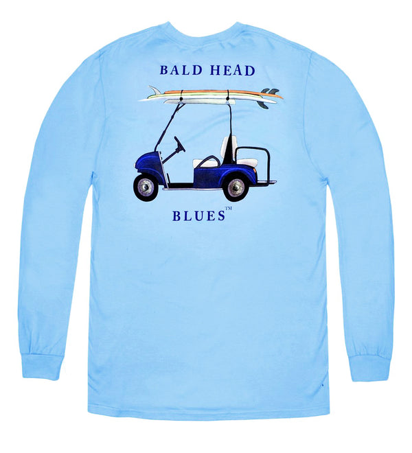 Island Tee - Long Sleeve Golf Cart - Blue
