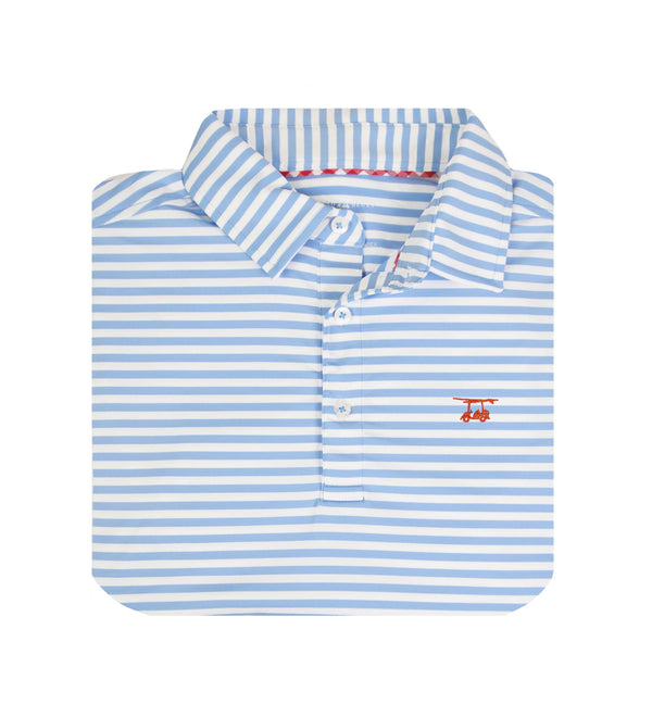 Albatross Youth Polo - Bell/White Wide Stripe