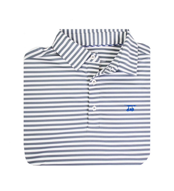 Albatross Youth Polo - Monument/White Wide Stripe